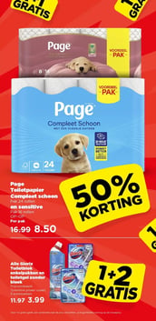 Page Toiletpapier Compleet schoon en sensitive aanbieding bij Plus – geldig van 25.02.2026 t/m 03.03.2026