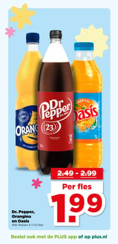 Dr. Pepper, Orangina en Oasis aanbieding bij Plus – geldig van 25.03.2026 t/m 31.03.2026