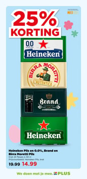 Heineken Pils en 0.0%, Brand en Birra Moretti Pils aanbieding bij Plus – geldig van 25.03.2026 t/m 31.03.2026