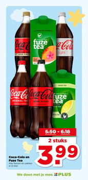 Coca-Cola en Fuze Tea aanbieding bij Plus – geldig van 25.03.2026 t/m 31.03.2026