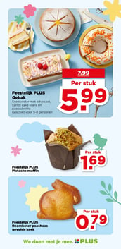 Feestelijk PLUS Roomboter paashaas gevulde koek aanbieding bij Plus – geldig van 25.03.2026 t/m 31.03.2026