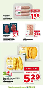 Boerentrots van PLUS Varkenssaucijs aanbieding bij Plus – geldig van 28.01.2026 t/m 03.02.2026