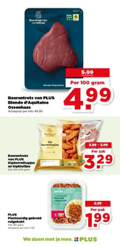 Boerentrots van PLUS Blonde d'Aquitaine Ossenhaas aanbieding bij Plus – geldig van 28.01.2026 t/m 03.02.2026