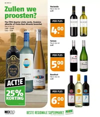 The Fifth Quarter vinho verde, Oceánico albariño of Fonte Real Alicante bouschet fles à 750 ml aanbieding bij Poiesz – geldig van 01.02.2026 t/m 07.02.2026