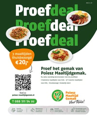 3 warme maaltijden voor €30,- thuisbezorgd aanbieding bij Poiesz – geldig van 22.03.2026 t/m 28.03.2026