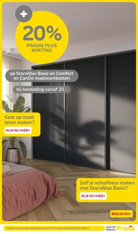 op StoreMax Basic en Comfort en CanDo maatwerkkasten aanbieding bij Praxis – geldig van 02.02.2026 t/m 08.02.2026