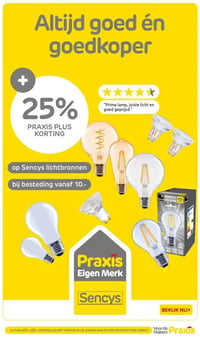 Sencys lichtbronnen aanbieding bij Praxis – geldig van 05.01.2025 t/m 11.01.2026
