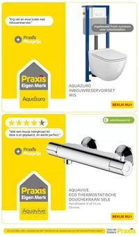 AQUAZURO INBOUWRESERVOIRSET IRIS aanbieding bij Praxis – geldig van 05.01.2025 t/m 11.01.2026
