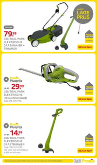 CENTRAL PARK ELEKTRISCHE GRASMAAIER + TRIMMER aanbieding bij Praxis – geldig van 16.03.2026 t/m 22.03.2026
