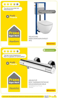 AQUAZURO INBOUWRESERVOIRSET IRIS aanbieding bij Praxis – geldig van 19.01.2026 t/m 25.01.2026
