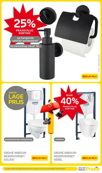 Hangende sanitair accessoires aanbieding bij Praxis – geldig van 23.02.2026 t/m 01.03.2026