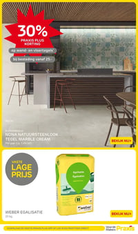 op wand- en vloertegels aanbieding bij Praxis – geldig van 23.02.2026 t/m 01.03.2026