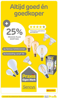 Sencys lichtbronnen aanbieding bij Praxis – geldig van 26.01.2026 t/m 01.02.2026