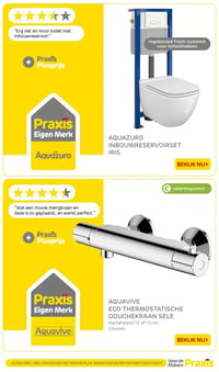 AQUAZURO INBOUWRESERVOIRSET IRIS aanbieding bij Praxis – geldig van 26.01.2026 t/m 01.02.2026