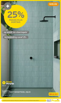 DECO LINGOT WANDTEGEL AQUA aanbieding bij Praxis – geldig van 26.01.2026 t/m 01.02.2026