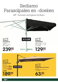 Sediamo Parasolframe aanbieding bij Sligro – geldig van 09.04.2026 t/m 21.04.2026