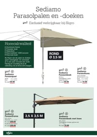 Sediamo Parasoldoek met hoes aanbieding bij Sligro – geldig van 29.01.2026 t/m 16.02.2026