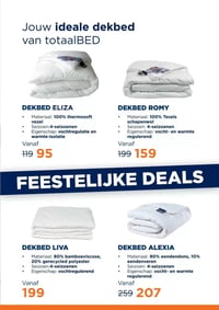 DEKBED ELIZA aanbieding bij Totaalbed – geldig van 13.03.2026 t/m 15.03.2026