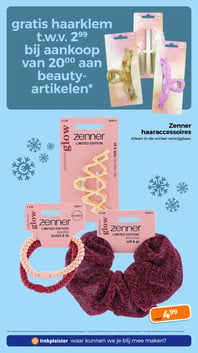 gratis haarklem t.w.v. 2.99 bij aankoop van 20.00 aan beauty-artikelen* aanbieding bij Trekpleister – geldig van 03.02.2026 t/m 15.02.2026
