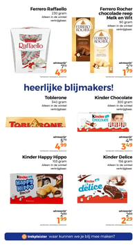 Kinder Happy Hippo aanbieding bij Trekpleister – geldig van 14.04.2026 t/m 19.04.2026