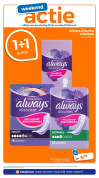 Always Discreet enkelpak aanbieding bij Trekpleister – geldig van 17.02.2026 t/m 01.03.2026