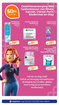 Olay Pop Hyaluronic Hydra Boost dagcrème navulling 50 ml aanbieding bij Trekpleister – geldig van 24.02.2026 t/m 01.03.2026