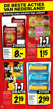 Lay's Max Ribbelchips Alle soorten zakken 185 gram aanbieding bij Vomar – geldig van 01.02.2026 t/m 07.02.2026