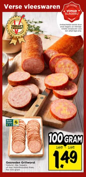 Gesneden Grillworst aanbieding bij Vomar – geldig van 05.04.2026 t/m 11.04.2026
