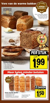Robberbrood aanbieding bij Vomar – geldig van 18.01.2026 t/m 24.01.2026