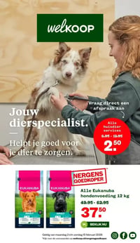 Alle Eukanuba hondenvoeding 12 kg aanbieding bij Welkoop – geldig van 02.02.2026 t/m 15.02.2026