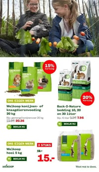 Back-2-Nature bedding 10, 20 en 30 liter aanbieding bij Welkoop – geldig van 09.02.2026 t/m 15.02.2026