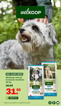Welkoop (maxi) krokante brokken 15 kg aanbieding bij Welkoop – geldig van 16.03.2026 t/m 29.03.2026