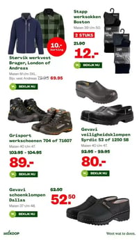 Gevavi veiligheidssklompen Syrdic S3 of 1250 SB aanbieding bij Welkoop – geldig van 26.01.2026 t/m 26.01.2026