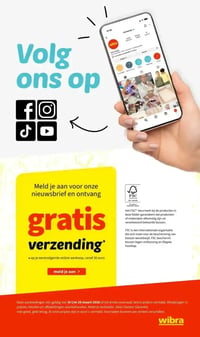 gratis verzending aanbieding bij Wibra – geldig van 16.03.2026 t/m 29.03.2026