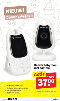 Denver babyfoon met camera aanbieding bij Wibra – geldig van 18.02.2026 t/m 01.03.2026
