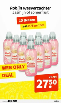 Robijn wasverzachter Jasmijn of zomerfruit aanbieding bij Wibra – geldig van 19.01.2026 t/m 01.02.2026