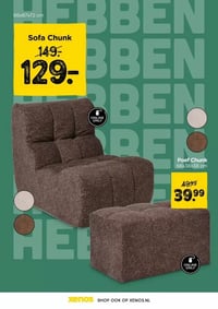 Poef Chunk aanbieding bij Xenos – geldig van 09.02.2026 t/m 22.02.2026