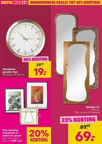 Wandklok gouden lijst aanbieding bij Xenos – geldig van 23.02.2026 t/m 08.03.2026