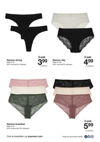 Dames string aanbieding bij Zeeman – geldig van 14.02.2026 t/m 20.02.2026