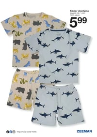Kinder shortama aanbieding bij Zeeman – geldig van 18.04.2026 t/m 01.05.2026