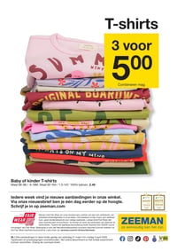 T-shirts aanbieding bij Zeeman – geldig van 21.03.2026 t/m 03.04.2026