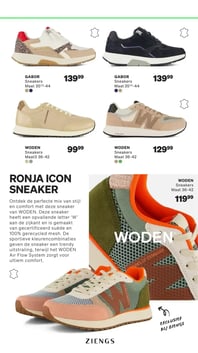 WODEN Sneakers Maat 36-42 aanbieding bij Ziengs – geldig van 24.01.2026 t/m 22.02.2026